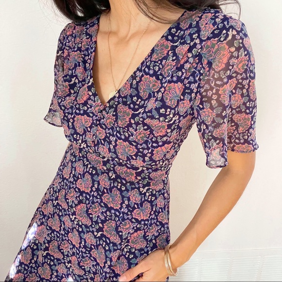 Madewell Dresses & Skirts - Madewell flutter sleeve mini floral summer dress